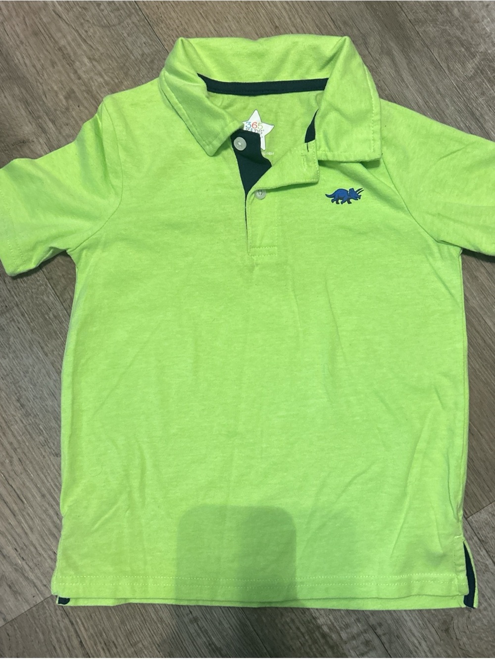 Garanimals Neon Lime Green Polo with Navy Dino Logo